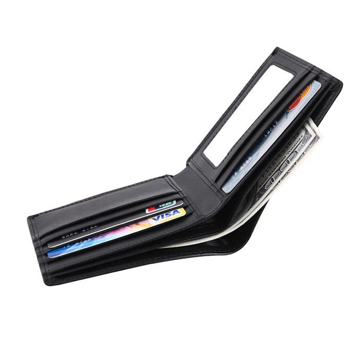 Black Branded Men Wallet Faux Leather