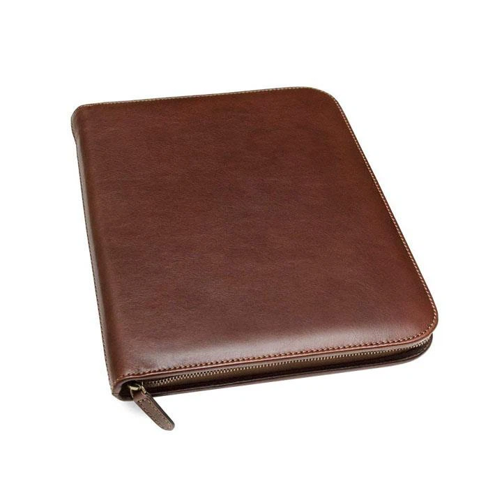 Expandable Leather Folio With Logo