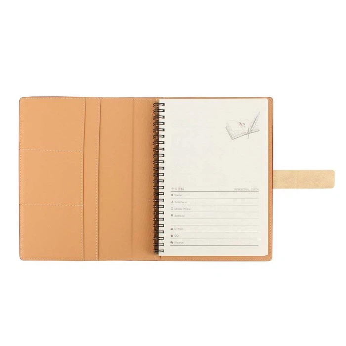 Pink Magnetic Closure A5 Leather Diary