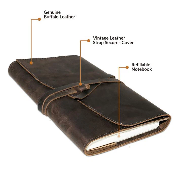 A5 Travel Diary Genuine Leather