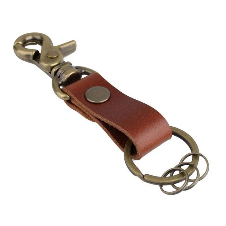 Retro Bronze Leather Key Chain